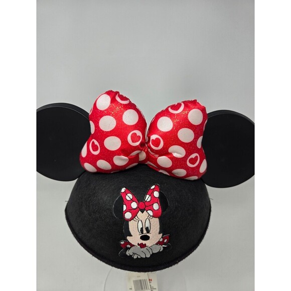 NWT DISNEY PARKS AUTHENTIC MERCHANDISE MINNIE MOUSE BLACK MOUSE EARS RED BOW OS - Picture 2 of 12